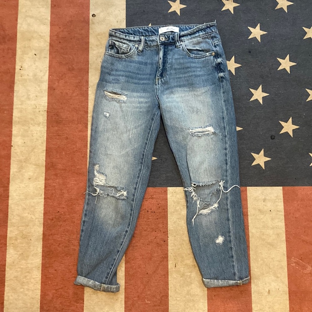 KanCan Cuffed Distressed Jeans